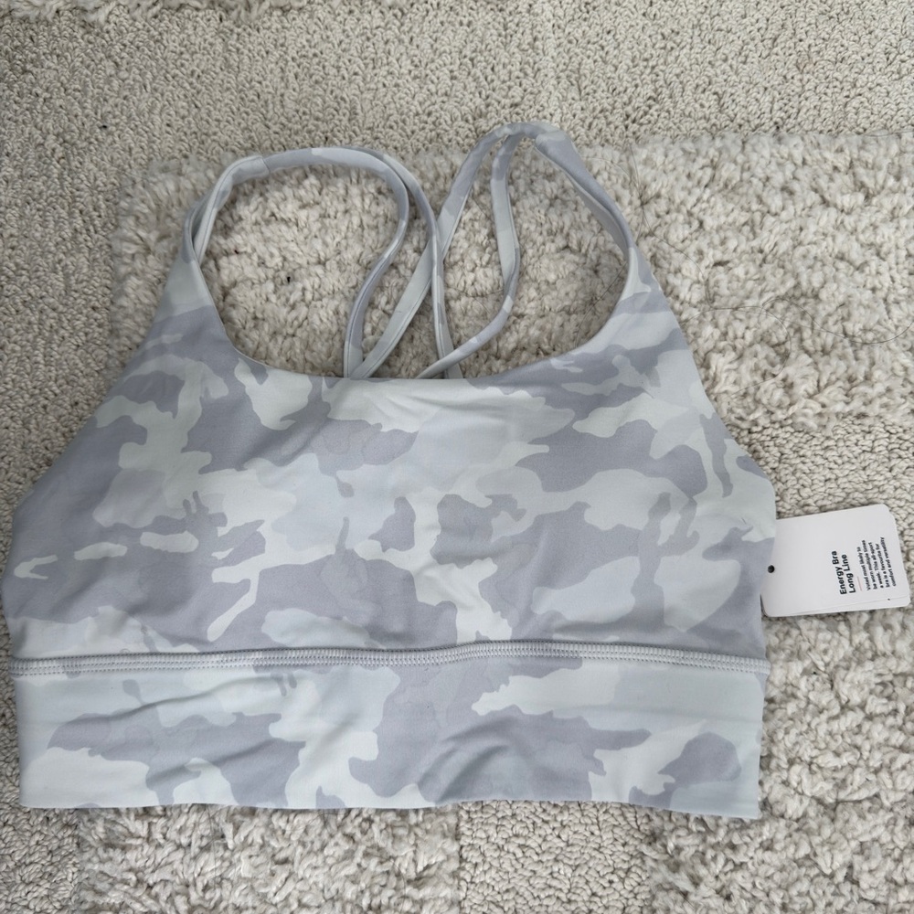 Lululemon Energy Bra in white camo size 6